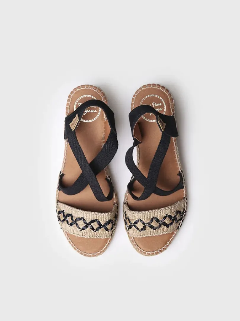 Toni Pons Cuñas Medias | Abiertas | SUSA-BN - Sandalia de cuña de yute para mujer | SUSA-BN