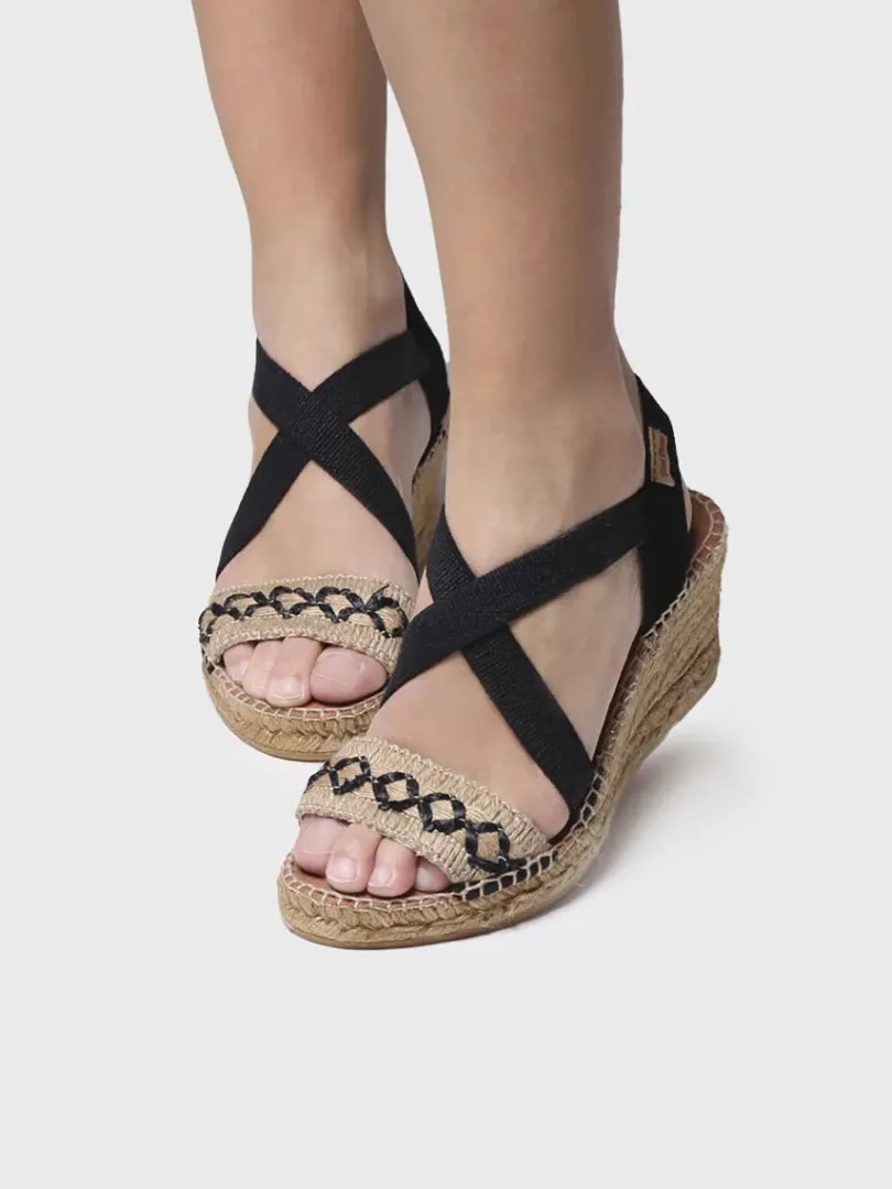 Toni Pons Cuñas Medias | Abiertas | SUSA-BN - Sandalia de cuña de yute para mujer | SUSA-BN