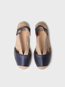 Toni Pons Abiertas | Cuñas Bajas | TALA - Alpargata de mujer en piel con cuña y elásticos para un calce más ancho | TALA