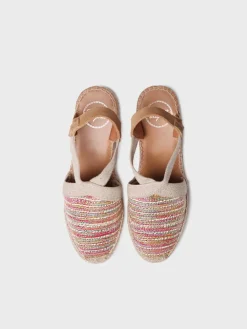 Toni Pons Cuñas Medias | Cerradas | TERRA-CL - Alpargata de cuña media en tejido multicolor con acabado brillante | TERRA-CL