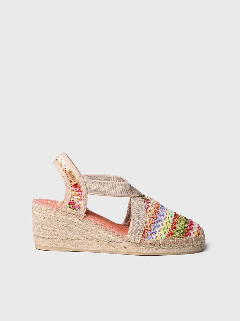 Toni Pons Cuñas Medias | Cerradas | TERRA-NZ - Alpargata vegana en rafia multicolor | TERRA-NZ