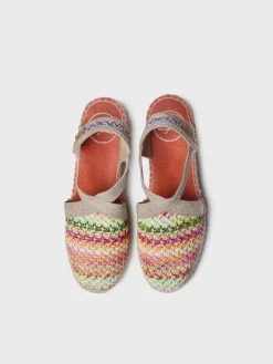 Toni Pons Cuñas Medias | Cerradas | TERRA-NZ - Alpargata vegana en rafia multicolor | TERRA-NZ