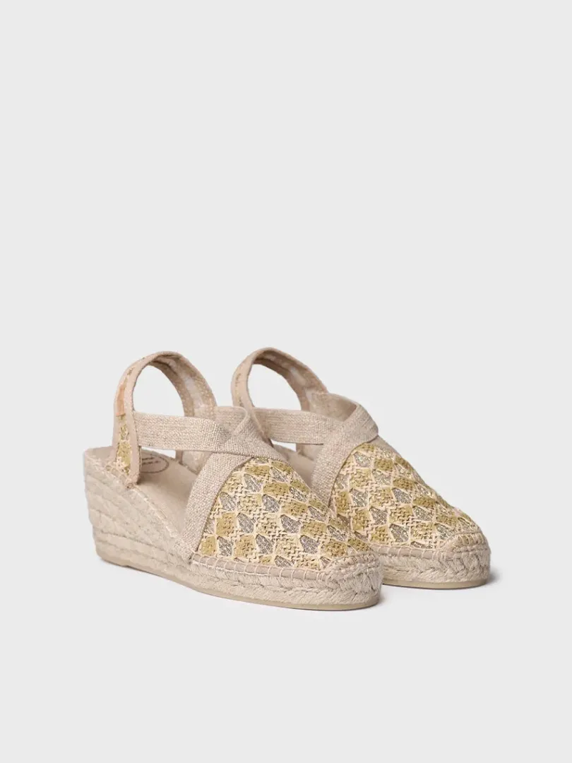 Toni Pons Cuñas Medias | Cerradas | TERRA-TT - Alpargata vegana de mujer en tejido multicolor con cuña | TERRA-TT