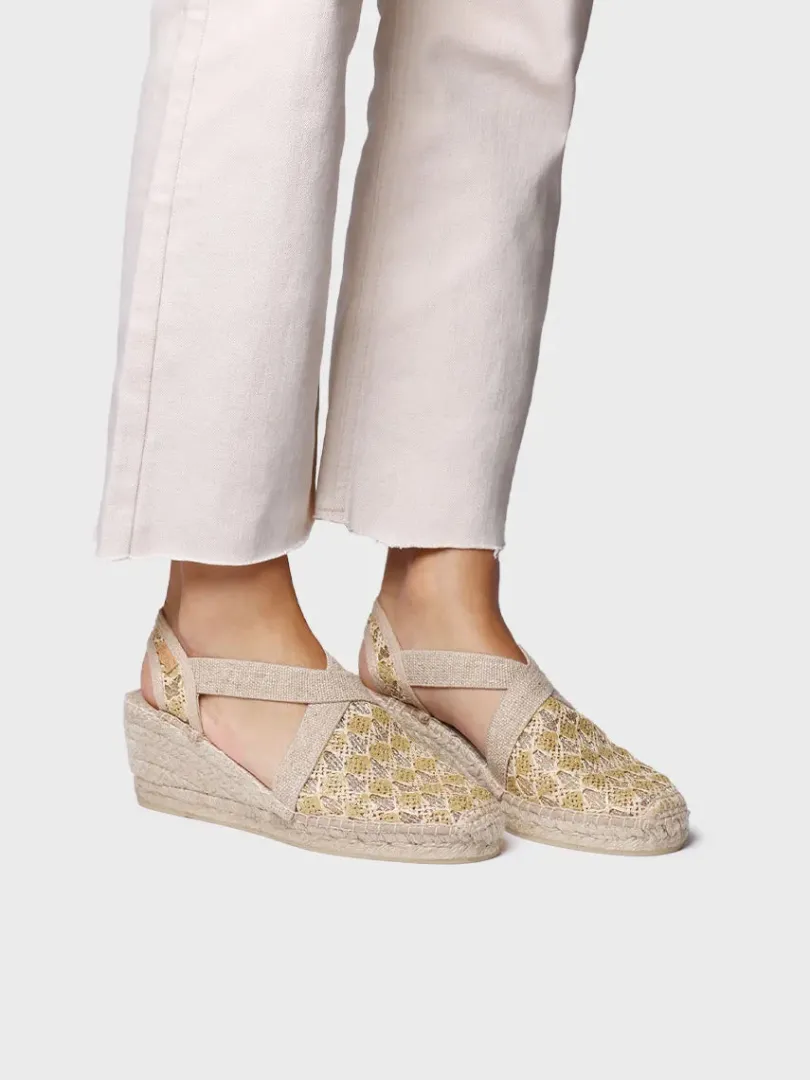 Toni Pons Cuñas Medias | Cerradas | TERRA-TT - Alpargata vegana de mujer en tejido multicolor con cuña | TERRA-TT