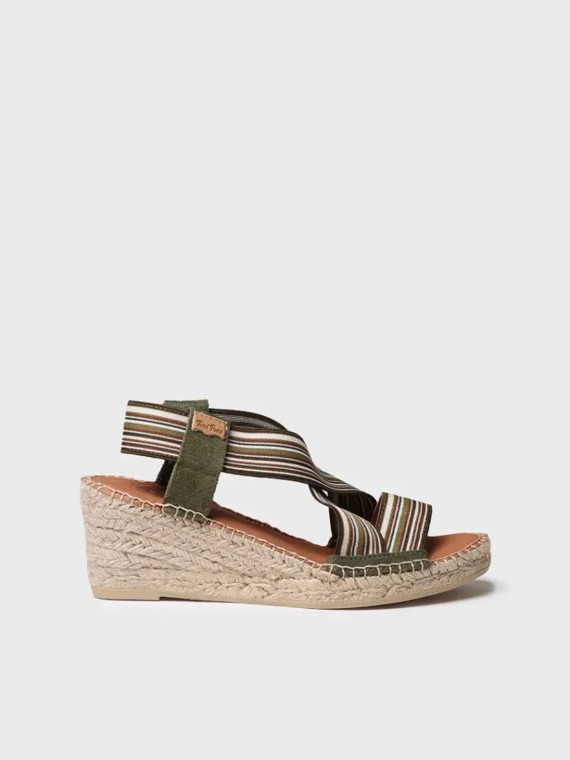 Toni Pons Cuñas Medias | Abiertas | TINA - Alpargata de mujer con cuña y bandas elásticas | TINA