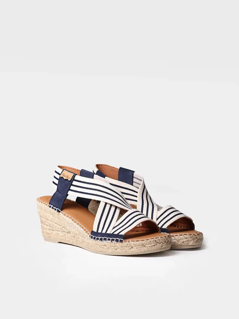 Toni Pons Cuñas Medias | Abiertas | TINA - Alpargata de mujer con cuña y bandas elásticas | TINA