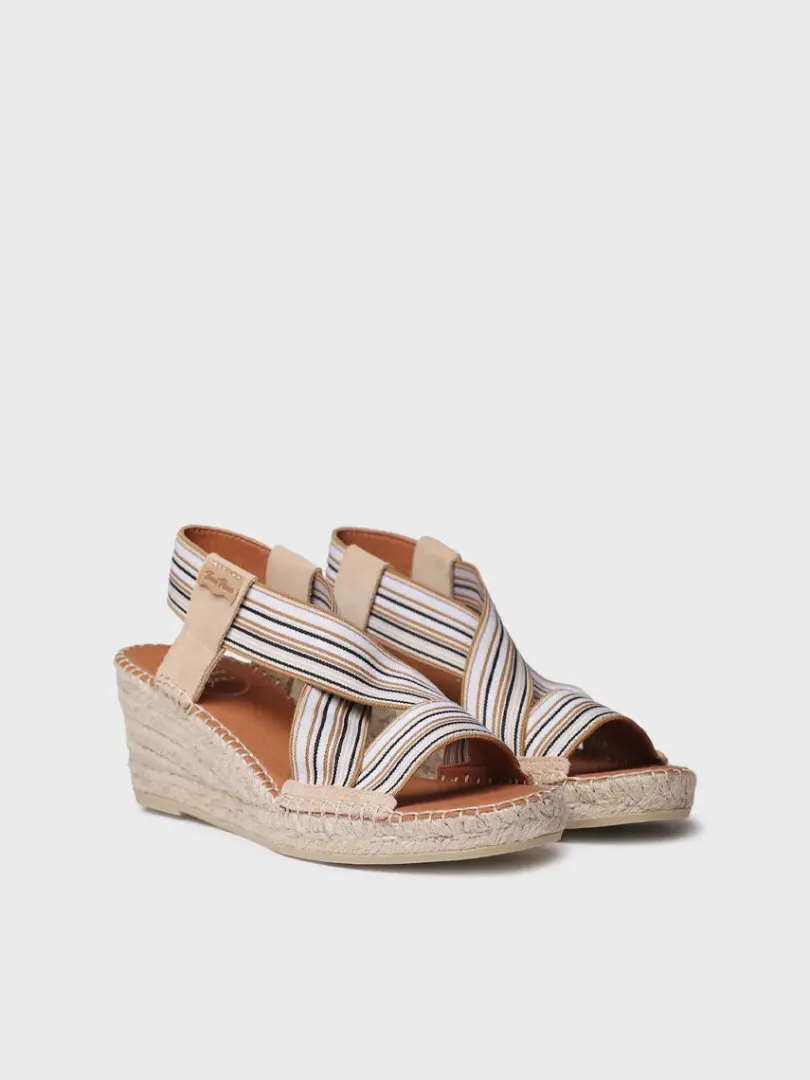 Toni Pons Cuñas Medias | Abiertas | TINA - Alpargata de mujer con cuña y bandas elásticas | TINA