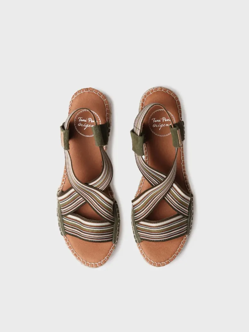 Toni Pons Cuñas Medias | Abiertas | TINA - Alpargata de mujer con cuña y bandas elásticas | TINA