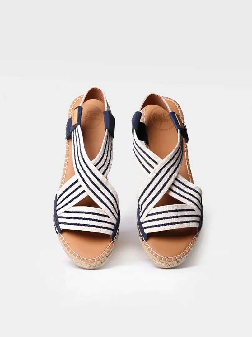 Toni Pons Cuñas Medias | Abiertas | TINA - Alpargata de mujer con cuña y bandas elásticas | TINA