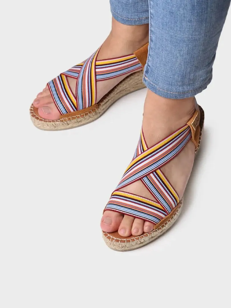 Toni Pons Cuñas Medias | Abiertas | TINA - Alpargata de mujer con cuña y bandas elásticas | TINA