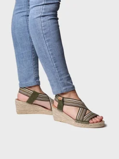 Toni Pons Cuñas Medias | Abiertas | TINA - Alpargata de mujer con cuña y bandas elásticas | TINA