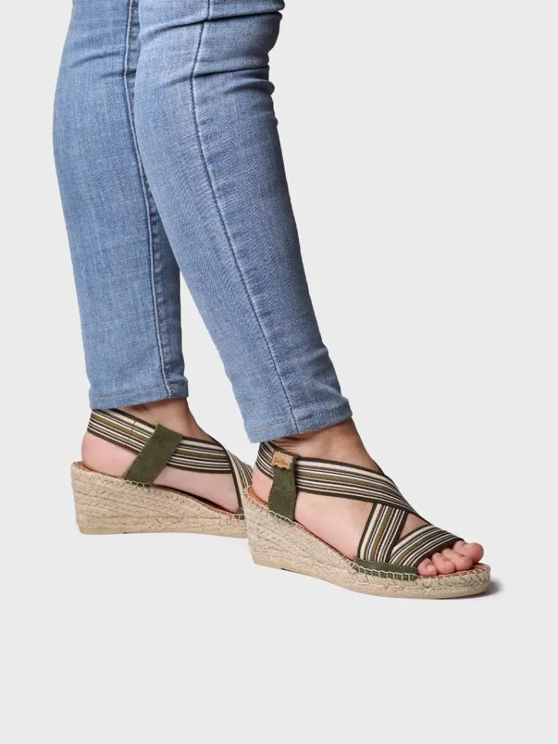 Toni Pons Cuñas Medias | Abiertas | TINA - Alpargata de mujer con cuña y bandas elásticas | TINA