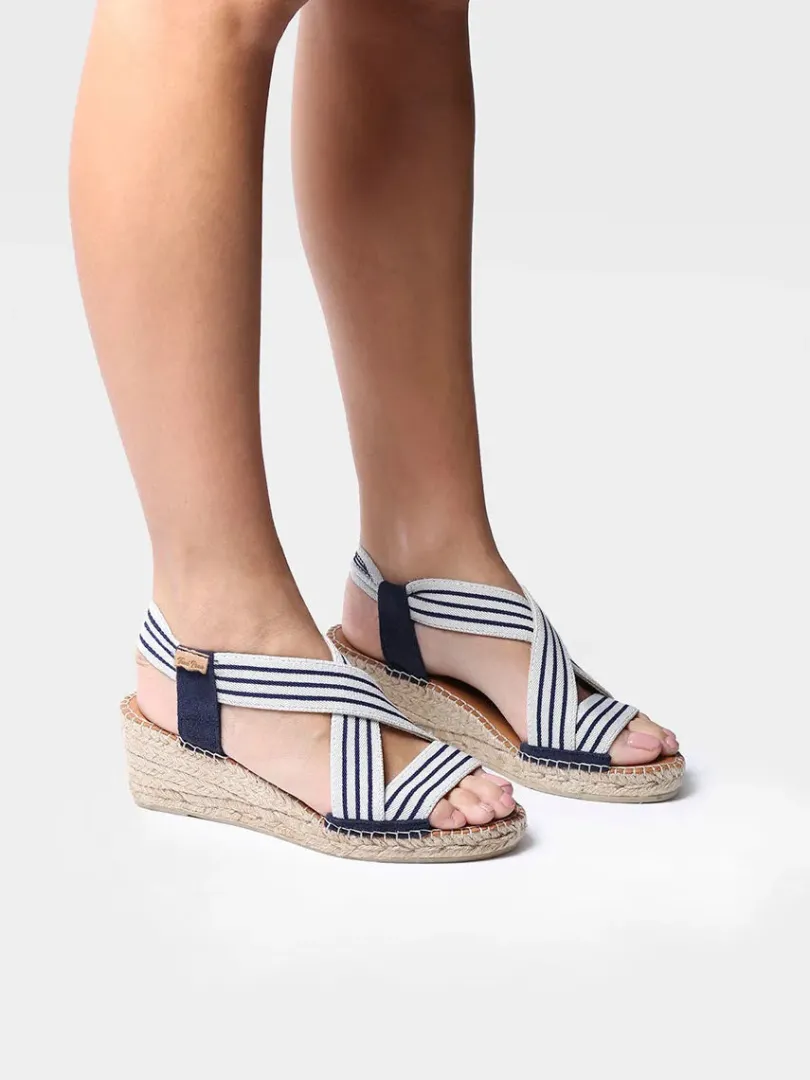 Toni Pons Cuñas Medias | Abiertas | TINA - Alpargata de mujer con cuña y bandas elásticas | TINA