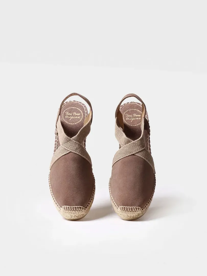 Toni Pons Cuñas Medias | Cerradas | TONA - Alpargata de ante de mujer con elásticos | TONA