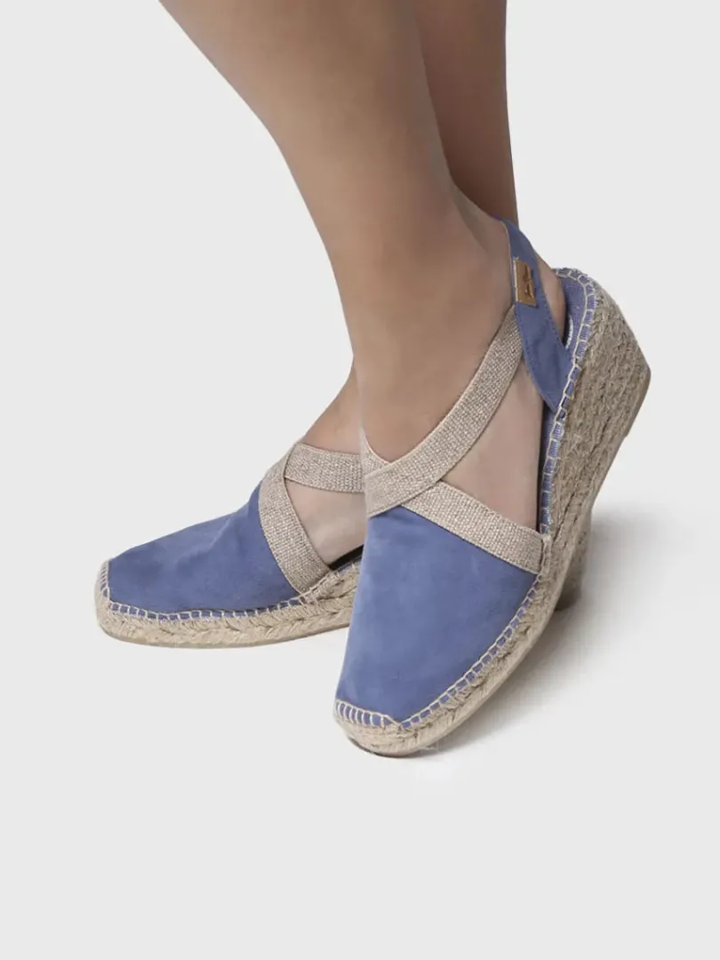 Toni Pons Cuñas Medias | Cerradas | TONA - Alpargata de ante de mujer con elásticos | TONA