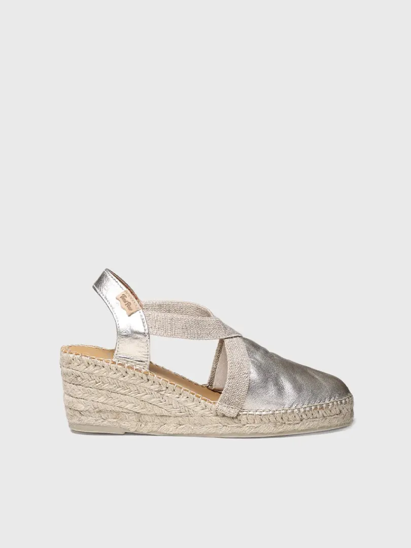 Toni Pons Cuñas Medias | Cerradas | TOSSA - Alpargata de piel con cuña media para mujer | TOSSA