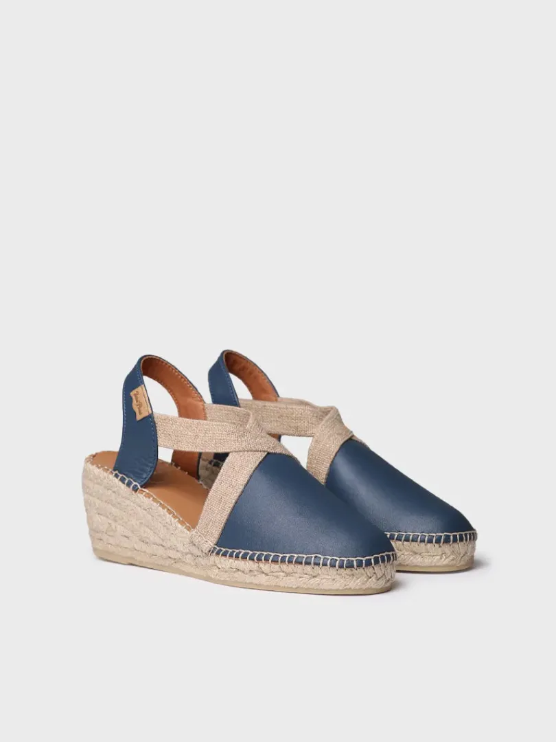 Toni Pons Cuñas Medias | Cerradas | TOSSA - Alpargata de piel con cuña media para mujer | TOSSA