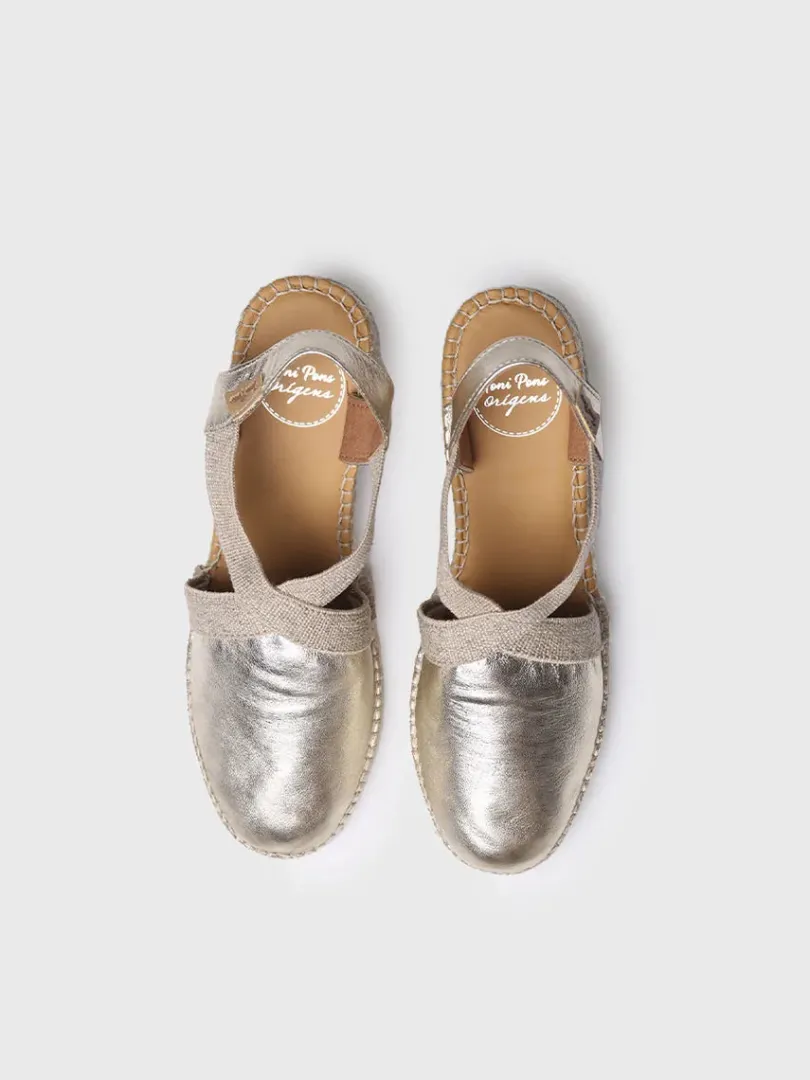 Toni Pons Cuñas Medias | Cerradas | TOSSA - Alpargata de piel con cuña media para mujer | TOSSA