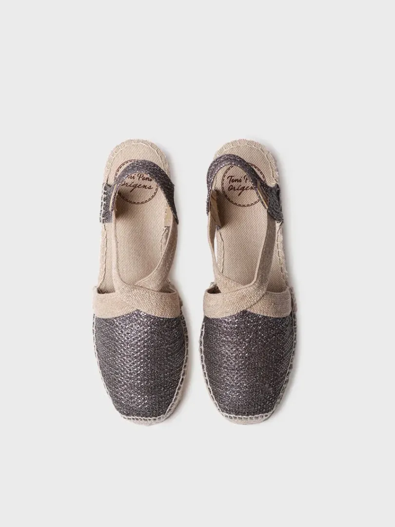 Toni Pons Cuñas Medias | Cerradas | TRITON - Alpargata vegana brillante para mujer | TRITON