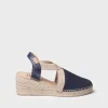 Toni Pons Cuñas Medias | Cerradas | TUNDRA - Alpargata de mujer en piel con cuña y elásticos diseñada para un calce más ancho | TUNDRA