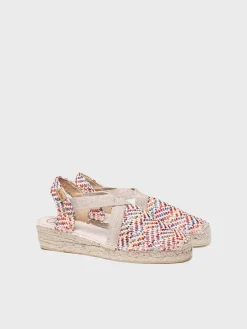 Toni Pons Cerradas | Cuñas Bajas | VERA-MS - Alpargata plana de mujer en rafia multicolor | VERA-MS