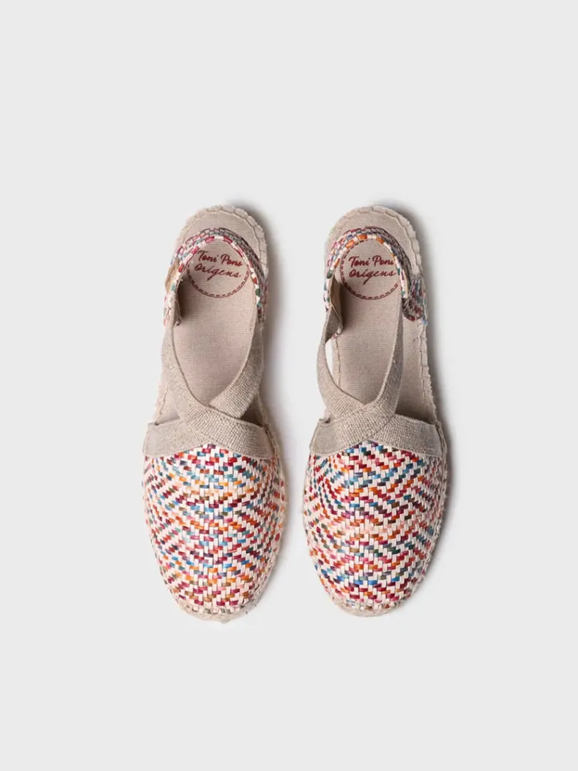 Toni Pons Cerradas | Cuñas Bajas | VERA-MS - Alpargata plana de mujer en rafia multicolor | VERA-MS