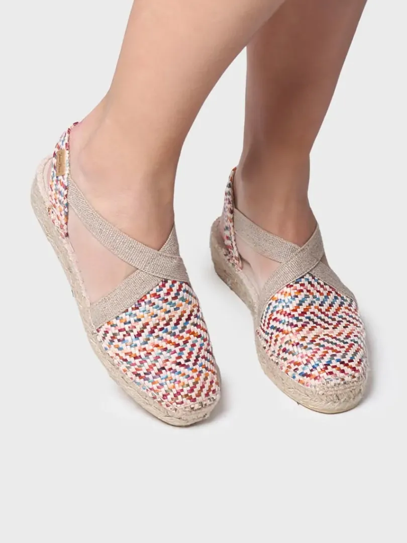 Toni Pons Cerradas | Cuñas Bajas | VERA-MS - Alpargata plana de mujer en rafia multicolor | VERA-MS