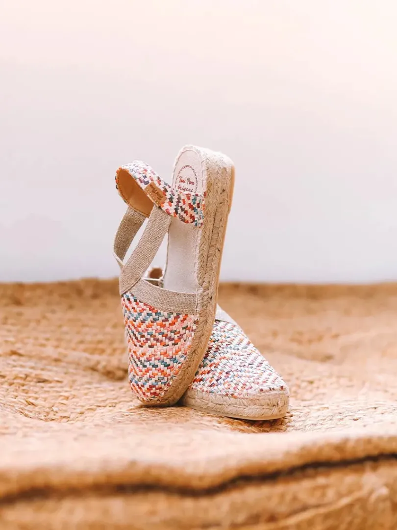 Toni Pons Cerradas | Cuñas Bajas | VERA-MS - Alpargata plana de mujer en rafia multicolor | VERA-MS