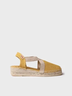 Toni Pons Cuñas Medias | Cerradas | VERDI-V - Alpargata vegana plana para mujer en tejido de algodón | VERDI-V