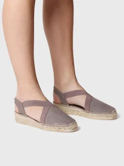 Toni Pons Cerradas | Cuñas Bajas | VERONA - Alpargata vegana plana para mujer con elásticos | VERONA