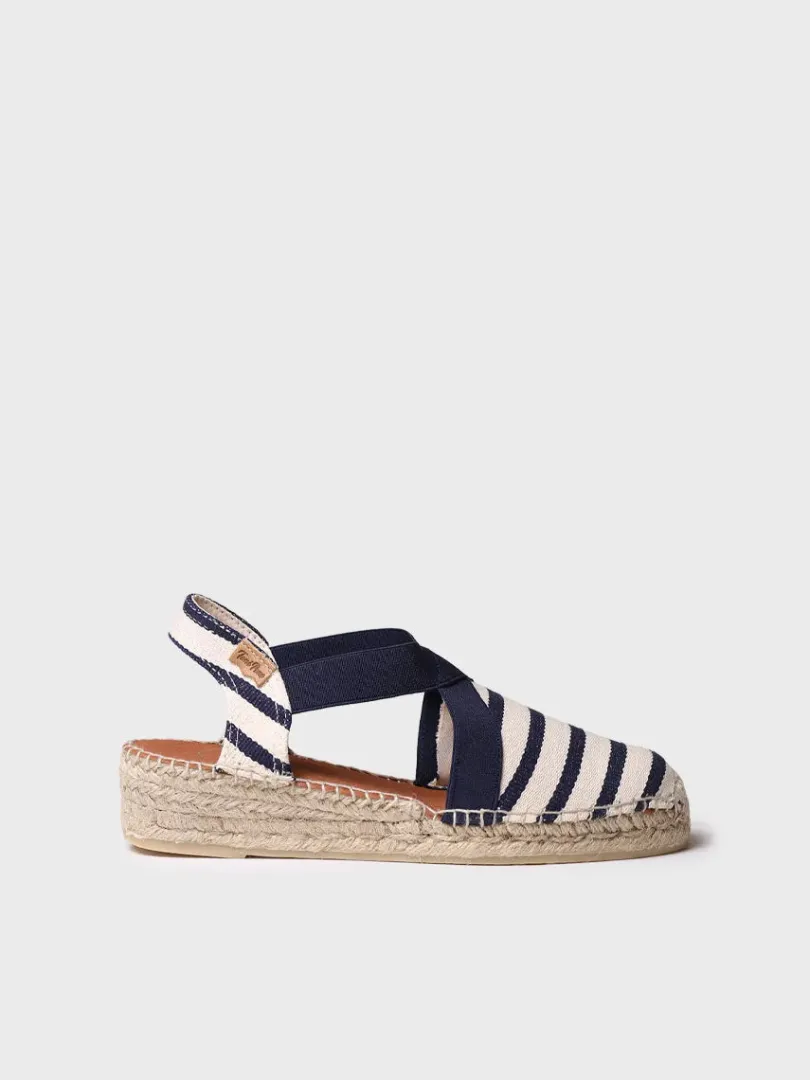 Toni Pons Cuñas Medias | Cerradas | VINAROS - Alpargata vegana de mujer en algodón a rayas con cuña | VINAROS
